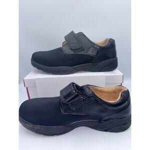 Dr Comfort Brian Shoes Men's 10.5 Extra Wide Black Leather Strap Orthotic Casual